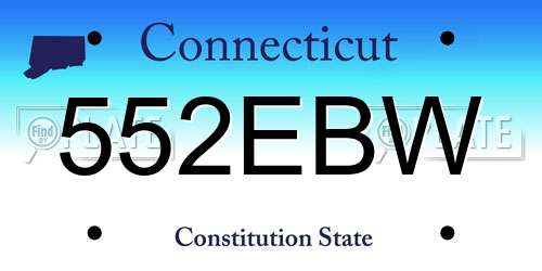552EBW Connecticut License Plate