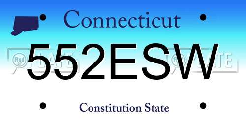 552ESW Connecticut License Plate