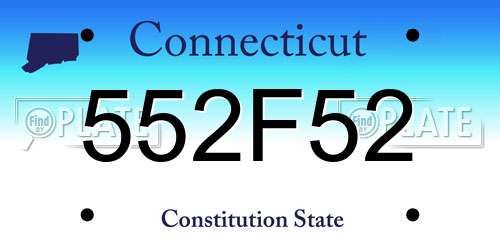 552F52 Connecticut License Plate
