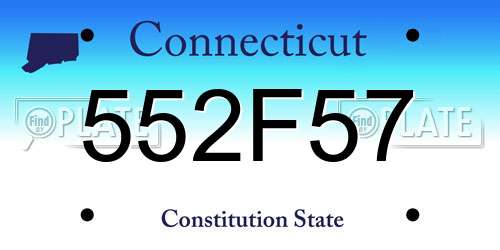 552F57 Connecticut License Plate