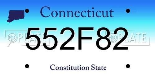 552F82 Connecticut License Plate