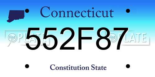 552F87 Connecticut License Plate