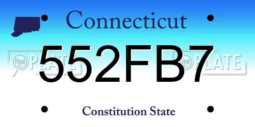 552FB7 Connecticut License Plate
