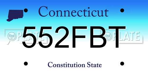 552FBT Connecticut License Plate
