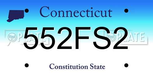 552FS2 Connecticut License Plate