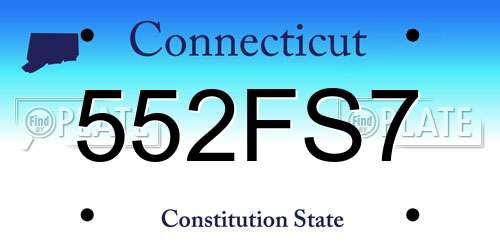 552FS7 Connecticut License Plate