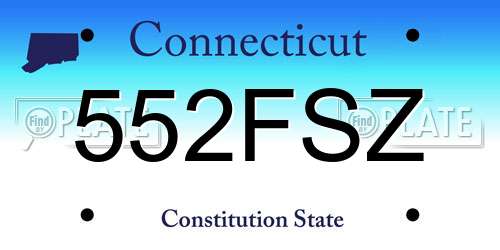 552FSZ Connecticut License Plate