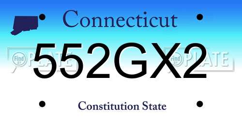 552GX2 Connecticut License Plate
