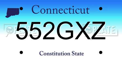 552GXZ Connecticut License Plate