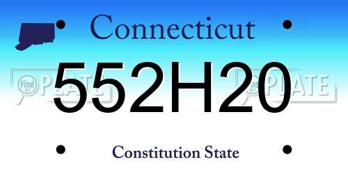 552H20 Connecticut License Plate