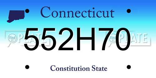 552H70 Connecticut License Plate