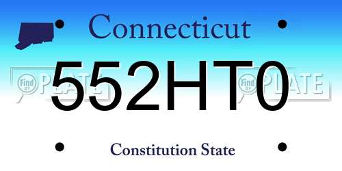 552HT0 Connecticut License Plate