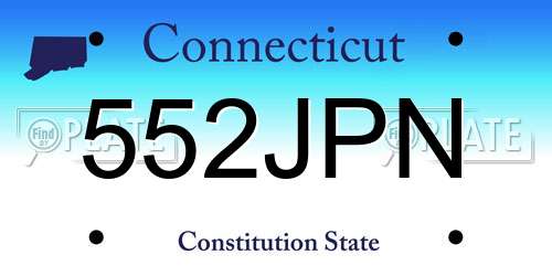 552JPN Connecticut License Plate