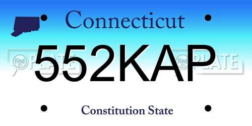 552KAP Connecticut License Plate