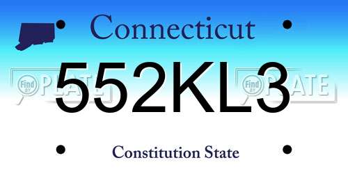 552KL3 Connecticut License Plate