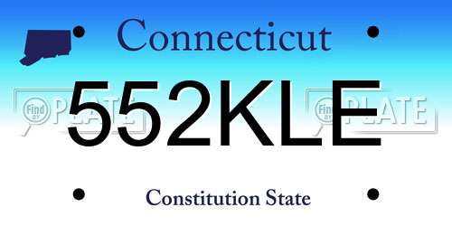 552KLE Connecticut License Plate