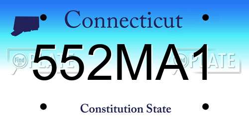 552MA1 Connecticut License Plate