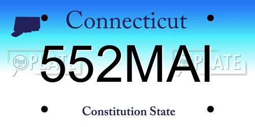 552MAI Connecticut License Plate