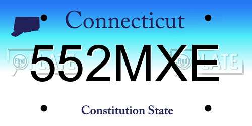 552MXE Connecticut License Plate