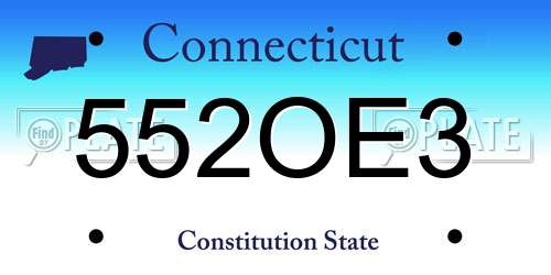 552OE3 Connecticut License Plate