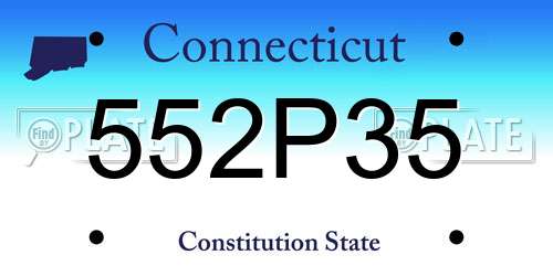 552P35 Connecticut License Plate
