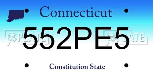 552PE5 Connecticut License Plate