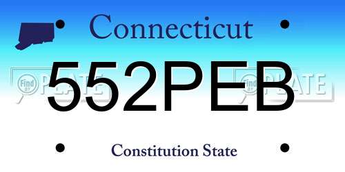 552PEB Connecticut License Plate