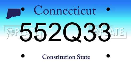 552Q33 Connecticut License Plate