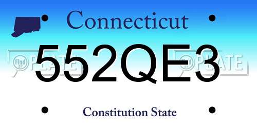 552QE3 Connecticut License Plate