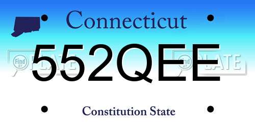 552QEE Connecticut License Plate