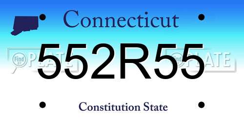 552R55 Connecticut License Plate
