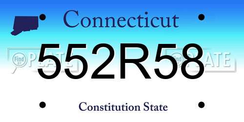 552R58 Connecticut License Plate