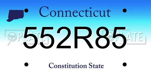 552R85 Connecticut License Plate