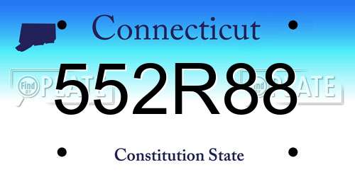552R88 Connecticut License Plate