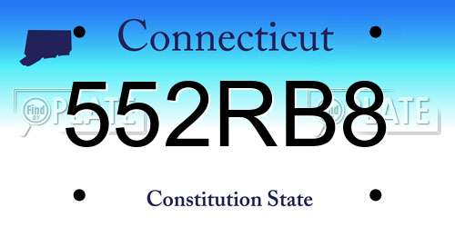 552RB8 Connecticut License Plate