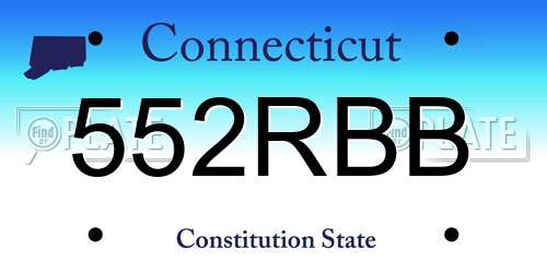 552RBB Connecticut License Plate