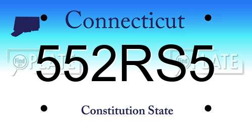 552RS5 Connecticut License Plate
