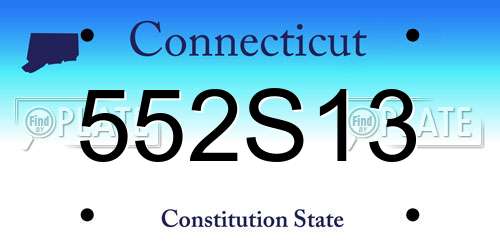 552S13 Connecticut License Plate