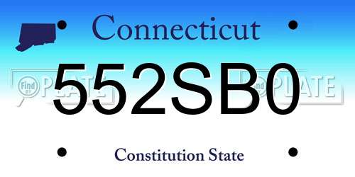 552SB0 Connecticut License Plate