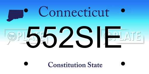 552SIE Connecticut License Plate