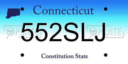 552SLJ Connecticut License Plate