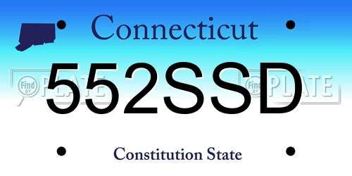 552SSD Connecticut License Plate