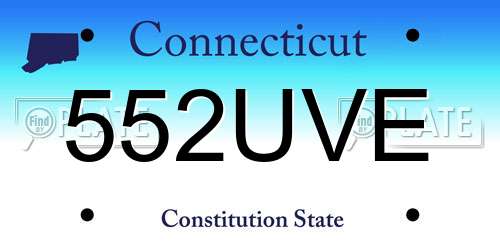 552UVE Connecticut License Plate