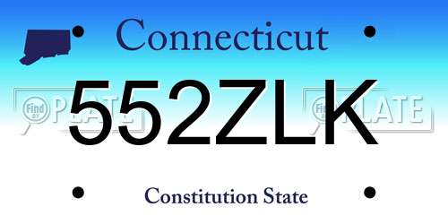 552ZLK Connecticut License Plate