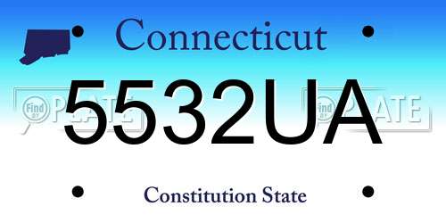 5532UA Connecticut License Plate