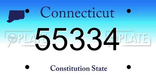 55334 Connecticut License Plate