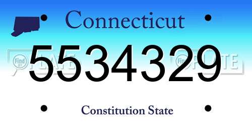 5534329 Connecticut License Plate