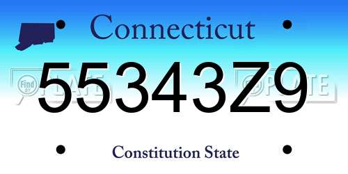 55343Z9 Connecticut License Plate
