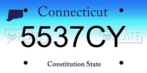 5537CY Connecticut License Plate