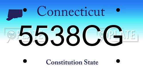 5538CG Connecticut License Plate